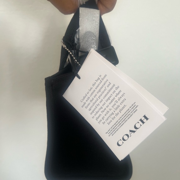 Coach New York Black Canvas Mini Tote with Gold Logo - Picture 3 of 3